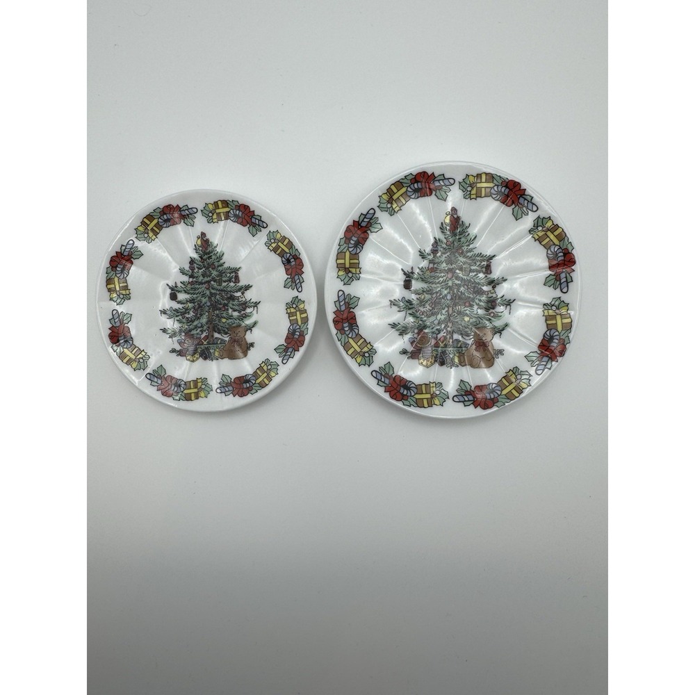 Formalities BAUM BROS‎ Teddy Bear Christmas Porcelain Plates, 2 Plates